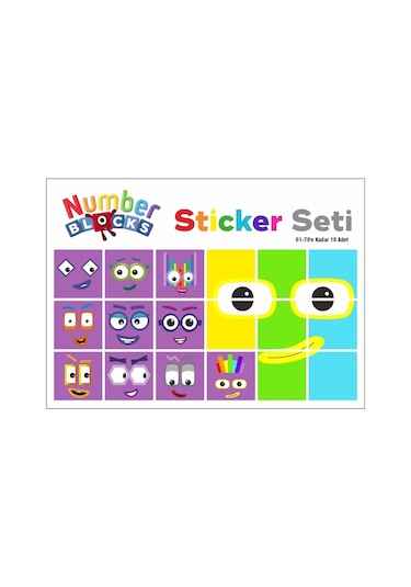 Number Blocks Matematik Eğitici Birim Küp Snapcubes /61-70 Sticker 18 Pcs
