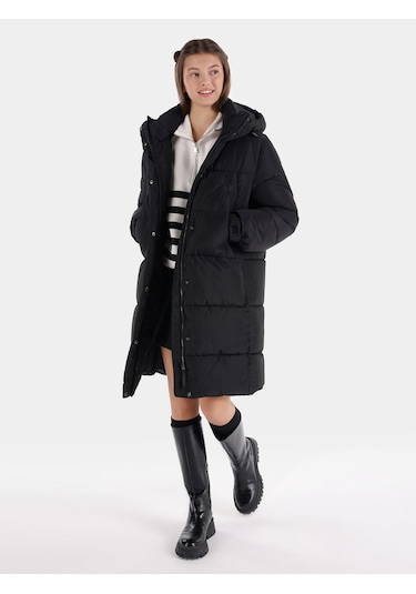 Colins Regular Fit Siyah Kadın Kaban Cl1065789 Siyah