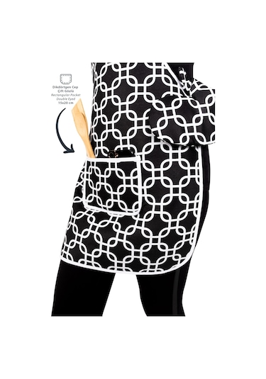 4 Lü Mutfak Çeyiz Seti Mutfak Önlüğü , Fırın Eldiveni Ve Tutacak Takımısiyah Zincir