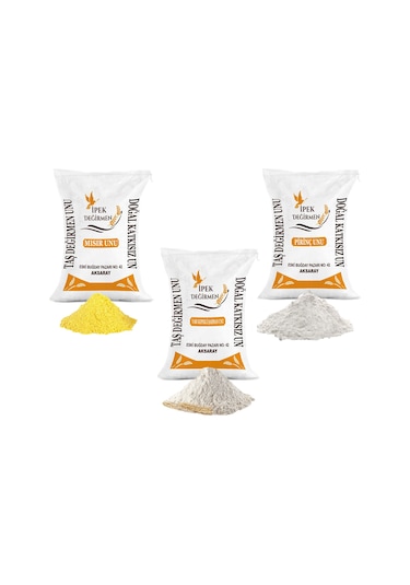 İpek Değirmen  Mısır Unu + Pirinç Unu Yarı Kepekli Şahman Unu 3 x 5 KG