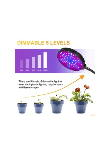 Tongxida 30w 2 Kafa Led Bitki Büyüme Lambası Kırmızı Mavi Spektrum 5 Hızlı Karartma Zamanlama Doldurma Işığı Diğer