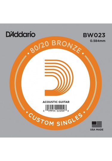 D'addario Bw023 Akustik Tek Tel.80/20 Bronze Wound.023.Paket=5X1