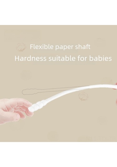 Dianziye Bebek Kulak Burun Temizlik Çubuğu, Organik Pamuk, İki Uçlu Damla + Spiralli , Kağıt Eksen, 400 Adet 2 Kutuda 200'ü , Hassas Cilt İçin Güvenli