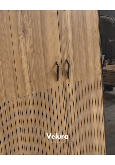 İzgi 6 Cam Kapaklı Gardırop Dolap Ceviz