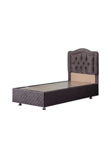 Setaymobilya Baza, Şah Antrasit Tek Kişilik Baza + Başlık + Deluxe Yatak