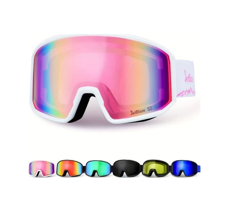 Willowhaven Jetblaze Otg Sarı Kayak Snowboard Kar Gözlüğü Anti Fog Helmet Uyumlu