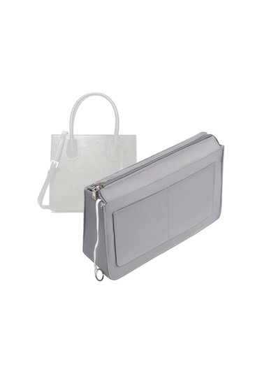 Fochsia S Gri Çok Cepli Dayanıklı Kadın Çantası Organizer İç Düzenleyici Saklama Torbası Ahşap