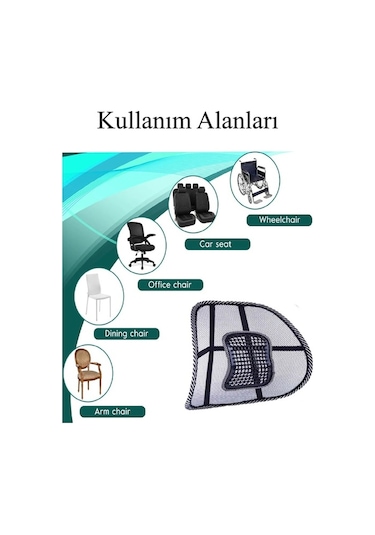 Dacia Logan İle Uyumlu Koltuk Minderi Bel Arkası Masajlı Sırtlık Siyah 1 Adet