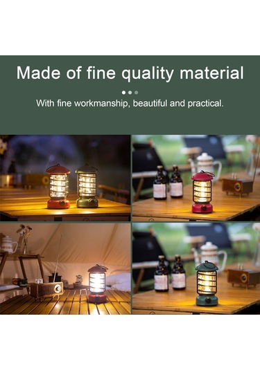 Neevoyu Yeşil Mini Kamp Lambası Cob Işık Kaynağı 5w 400lm Abs+metal Açık Hava Feneri Pil Dahil Değil 86x150mm L803s Çok Renkli