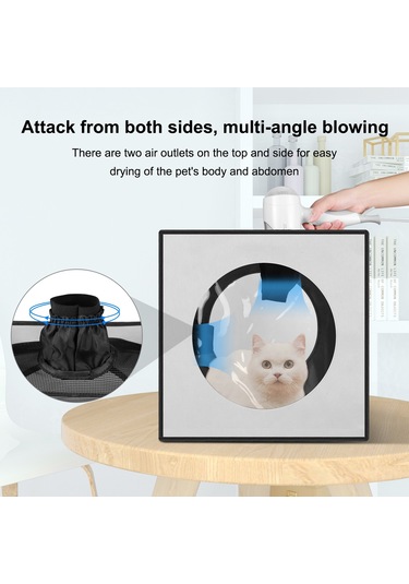 Funadd Pet Banyo Kurutma Kutusu Taşınabilir Katlanır Kurutma Kafesi, 5kg'a Kadar Evcil Hayvanlar İçin Uygun Gri