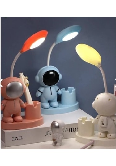 9097712039283188992 - Led Astronot Masa Lambası Ve Kalemlik Çok Renkli