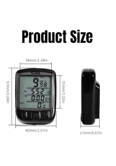 Monozone Km Sayacı Işıklı Lcd Ekran Çok Fonksiyonlu Hızgöstergesi Siyah