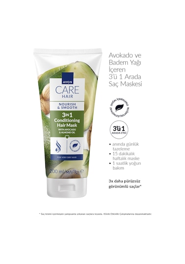 Care Avokado Ve Badem Yağı İçeren 3 U 1 Arada Saç Maskesi 200ml