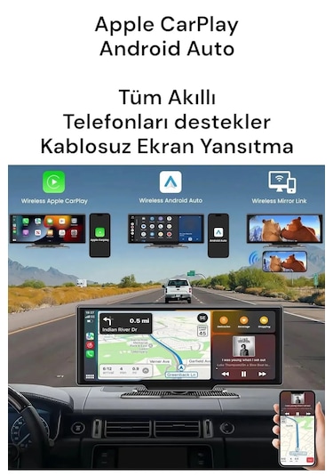 Premium Mb-250 10 İnç 4k Carplay Ve Android Uyumlu Yeni Nesil Ön - Arka Kamera