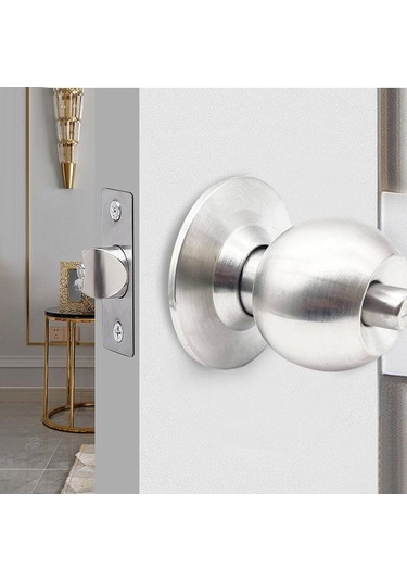 Jms Kilitli Kapı Tokmağı Paslanmaz Çelik Ön Kapı Kilidi Seti Hafif Yatak Odası İçin Aşınmaya Dayanıklı