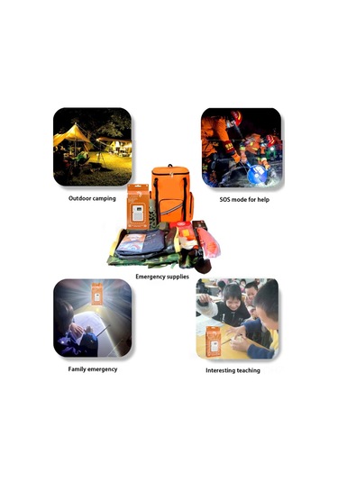 Aubyhe Tuzlu Su İle Çalışan Led Fener, Dış Mekan Işığı, Şarj Gerektirmeyen, 200 Saat Süre, Portatif Kamp Lambası Turuncu Tuz Paketi Yok Çok Renkli