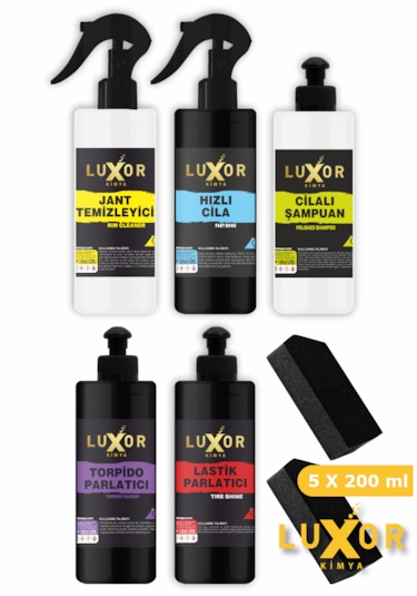 Luxor Kimya 200ml 5'li Oto Bakım Seti Oto Yıkama Seti
