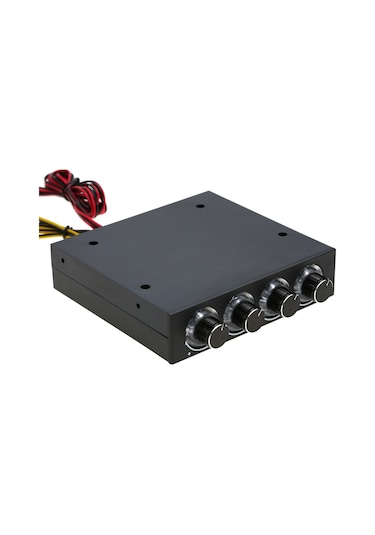 Yunboo 3.5" Sürücü Yuvası İçin 4 Kanal Fan Hız Kontrol Cihazı, Manuel Ayarlı, Mavi Led, Gürültü Azaltma Özellikli Diğer