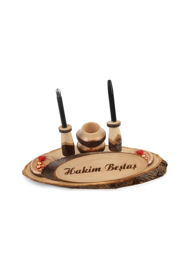 Masa Üstü İsimlik Ahşap Masa Üstü Kalemlik - M756