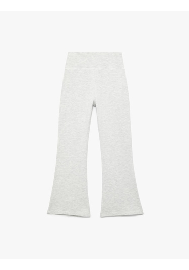 Koton Pamuklu İspanyol Paça Slim Fit Basic Pantolon Gri Melanj 6wkg40096ak Gri Melanj