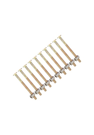 Vkemall M6 Galvanizli Karbon Çelik Mobilya Cıvata Ve Somun Seti - 80mm, Ahşap/panel Birleştirme, 10 Adet/paket Diğer