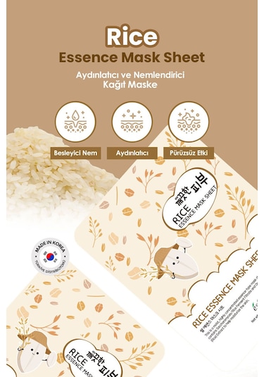 Esfolio Kore Pirinç Maskesi Esfolio Rice Essence Sheet Mask Aydınlatıcı Kağıt Maske