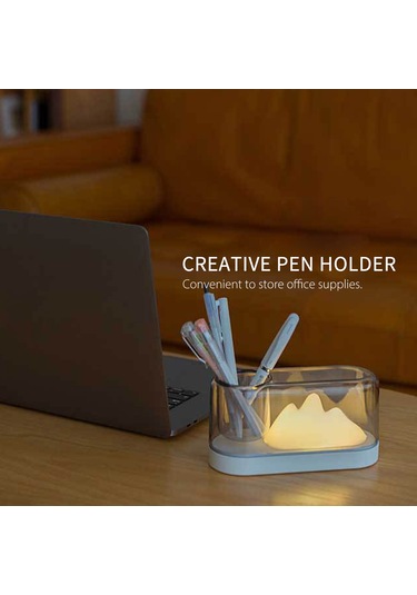 Kosona Kırmızı Pembe Dağ Şekilli Usb Şarjlı Led Gece Lambası - 3 Renk Seçeneği, Yumuşak Işık, 12 Saat Kullanim Süresi, Çocuk Odası Dekoru