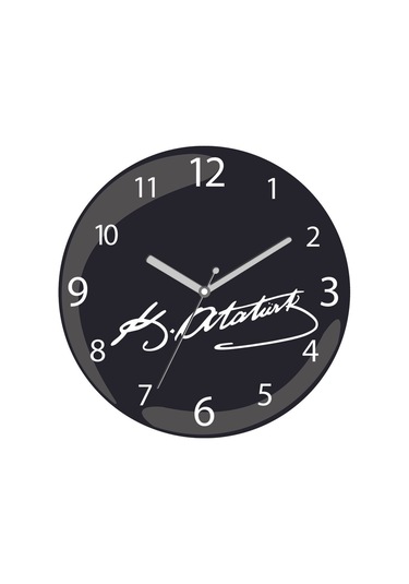 En Çok Satılan K.imza Çap 30cm Sessiz Akar Bombeli Gerçek Cam Duvar Saati Siyah