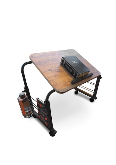 Yükseklik Ve Genişlik Ayarlı Eğimli Tekerlekli Laptop Sehpası Atlantik Çam