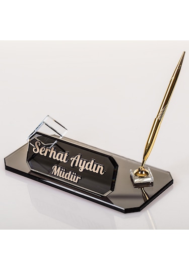 Midilli Altın Kristal Masa İsimliği Ofis Masa İsimlik