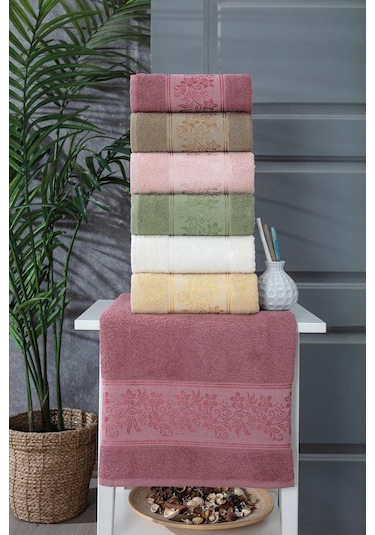 Azra 6 Adet 50 90 Kutulu Desenli Havlu Havlu Seti Havlu Takımı El Yüz Havlusu Çeyizlik Havlu