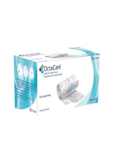 Octacare 14510 Şeffaf PU Tıbbi Su Geçirmez Flaster 5 M x 10 CM 1 Adet