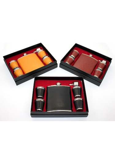 Derili 4 Shot Bardaklı Matara Seti Çok Renkli