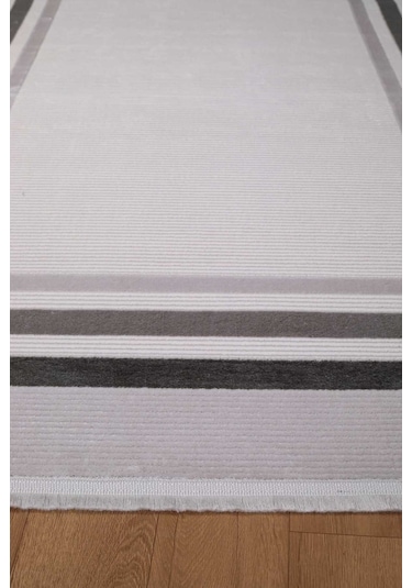 Voyage %100 Akrilik Yumuşak Dokulu Halı Kilim Salon Mutfak Koridor Yolluk Dokuma Makine Halısı Ac-411 Gri