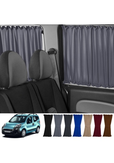 Pandami Citroen Nemo 2007-2015 Uyumlu Gri Raylı Oto Perde Takımı