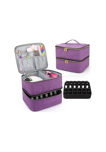 Reedark 30'li Tırnak Boyası Taşıma Çantası - Çift Katlı, Pembe, Dayanıklı Ve Pratik Diğer