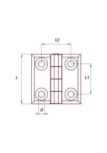 Burçlu Siyah Metal Menteşe. 40x40. Zmb4040