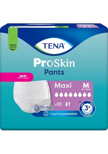 Tena Proskin Pants Maxi 8 Damla Emici Külot Orta Boy M 10'Lu x 4 40 Adet