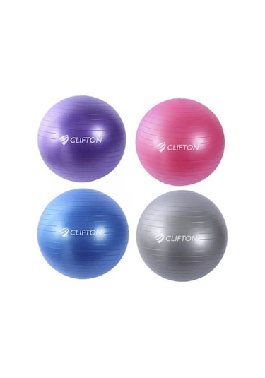 Clifton 65 CM Gri Dura-Strong Deluxe Pilates Topu + Pompa