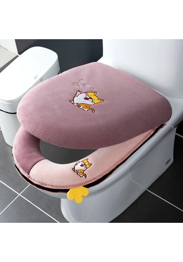 Dongjing 2 Adet/takım Yastık Ve Kapak Tuvalet Koltuk Minderi Set Pembe