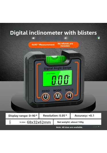 Hangfox Casio Mini Dijital İçinç Ölçer - Lazerli, Manyetik Tabanlı, Işıklandırmalı Ekranlı, Abs Malzeme, Tepe/manzaralı Taraf Ölçümü Aleti Dl1908