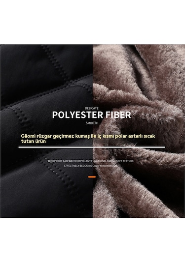 Erkekler İçin Sonbahar Ve Kış Yeni Dik Yaka Polar Ceket Beyaz