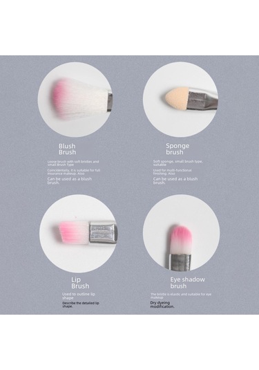 Jms 5 Parçalı Makyaj Fırçası Seti: Pembe Göz Farı, Allık, Dudak Ve Kaş Fırçaları Ve Çift Amaçlı Kaş Tarağı