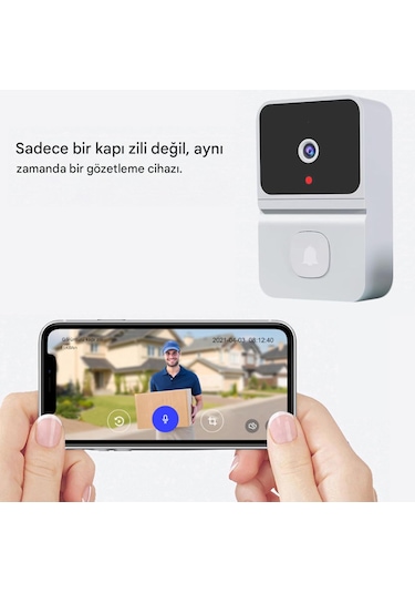 Akıllı Görüntülü Kapı Zili, Ofis Için 2.4ghz Gece Görüşlü
