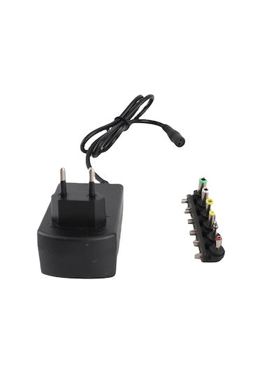 Yaleker 30w 3-12v Ayarlanabilir Gerilimli Güç Adaptörü, 6 Bağlantı Ucu İle 100-240v Avrupa Standartı