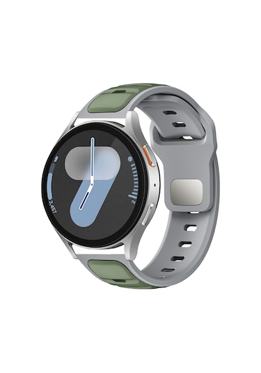 Huawei Gt2 46mm Mkst Krd-135 22mm Silikon Kordon Strap Kayış - Açık Yeşil-gri