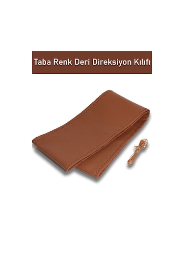 Dacia Dokker İçin Uyumlu Özel Süper Deri Direksiyon Kılıfı, Dikmeli Taba Spor Dikiş