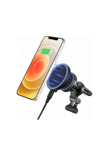 Halolock 15w Mini Magsafe Şarj Cihazı + Araç Tutucu - Siyah