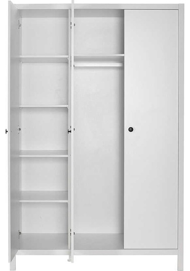 Rustik 3 Kapaklı Gardırop-mat Beyaz 125x196x54 Cm Gxyxd