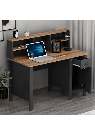 Plus Çalışma Masası Bilgisayar Masası Antrasit / Kemençe Antrasit - Kemençe